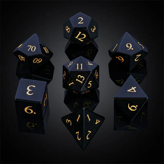 Polished Obsidian Dice