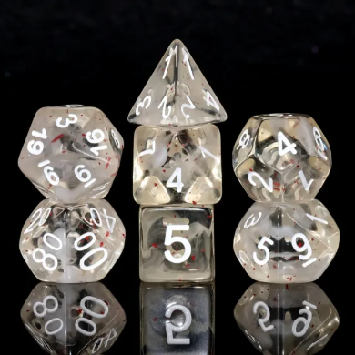 Resin Clear Blossom Snowfall Dice