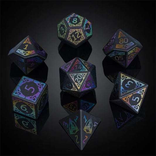 Rainbow Matte Obsidian Dice