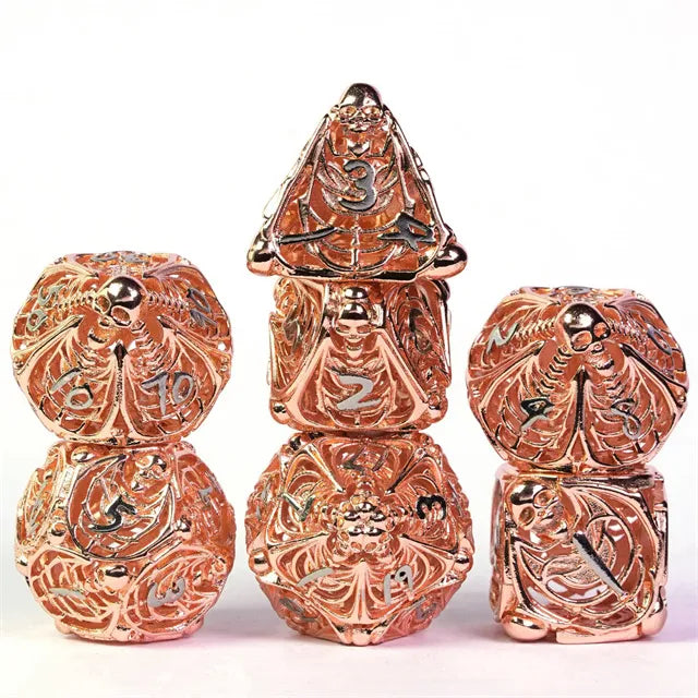 Skeleton Hollow Metal Dice