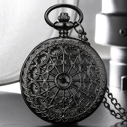 Vintage Black Spider Web Pocketwatch