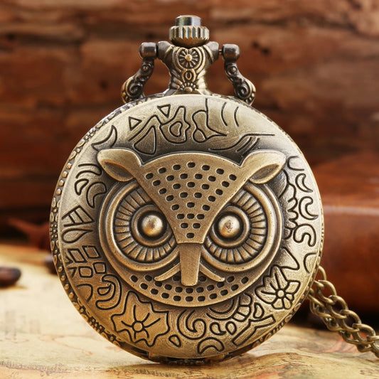 Antique Bronze Owl Pocketwatch