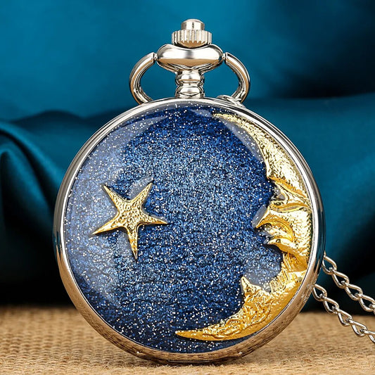 Romantic Starry Sky With Moon Pocketwatch