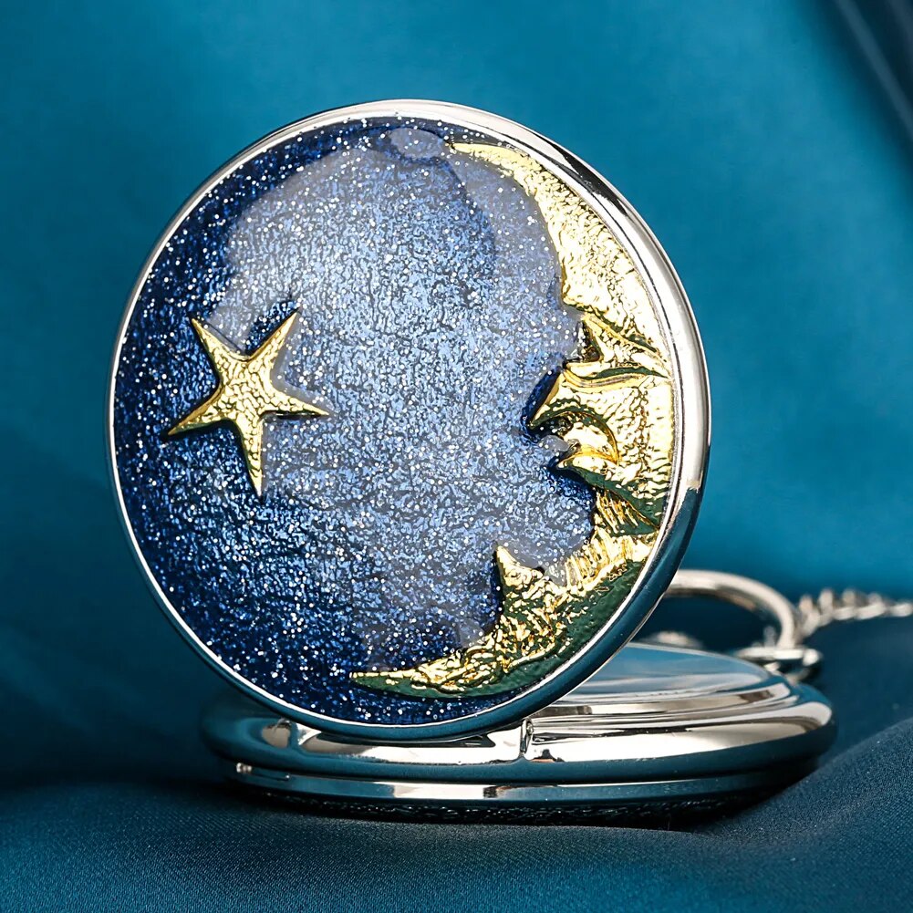 Romantic Starry Sky With Moon Pocketwatch