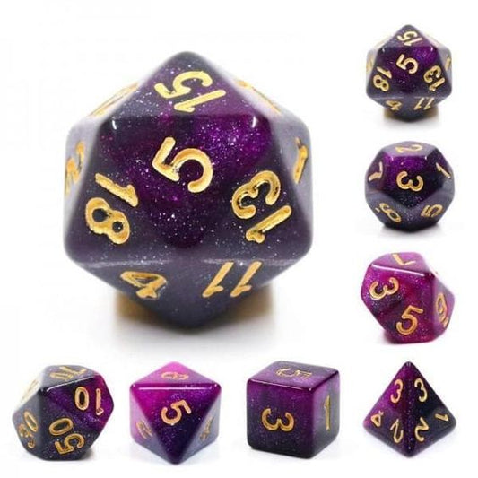 Acrylic Purple & Black Galaxy Dice