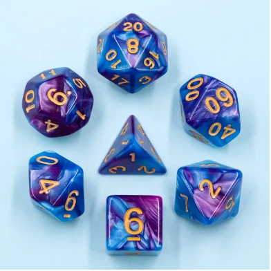 Acrylic Blue & Purple Blend Dice